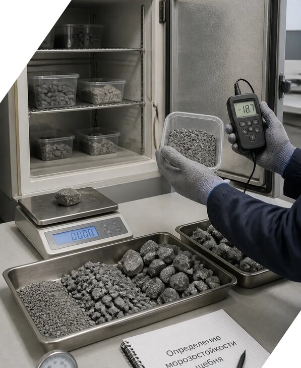Определение морозостойкости щебня в Домодедове от 3684 р. | ЭкспертизаРоссия